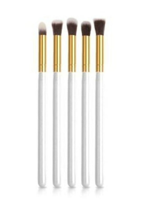 5 Li Stick Makyaj Fırça Seti Beyaz