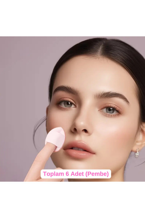 6 Adet Yüz Pudrası için Puf, Üçgen Makyaj Pufu, Kayışlı Puf