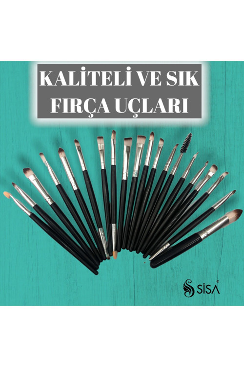 Sisa Profesyonel 20'li Siyah Makyaj Fırça Seti (1448)