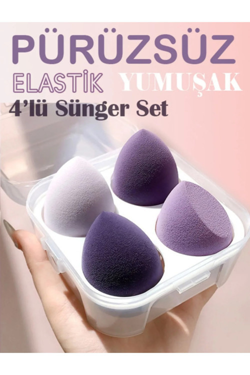 Makyaj Süngeri Kutulu Set 4'lü