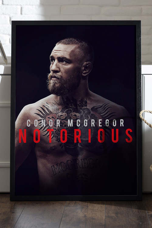 Conor Mcgregor Ufc Siyah Ahşap Çerçeveli Poster, Dekoratif Dövüş Duvar Tablosu