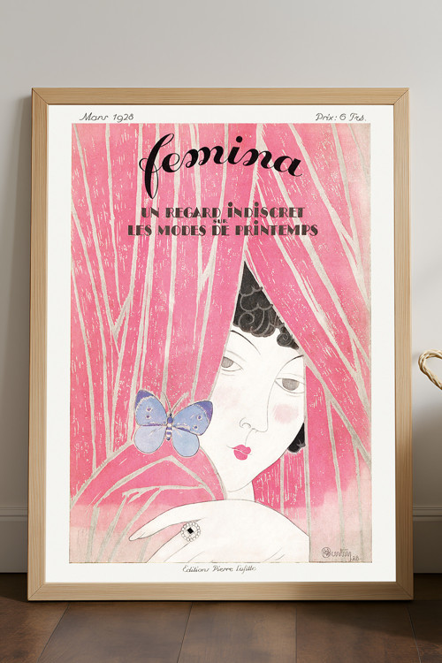 Femina Ahşap Çerçeveli Poster, Dekoratif Sanatsal Duvar Tablosu