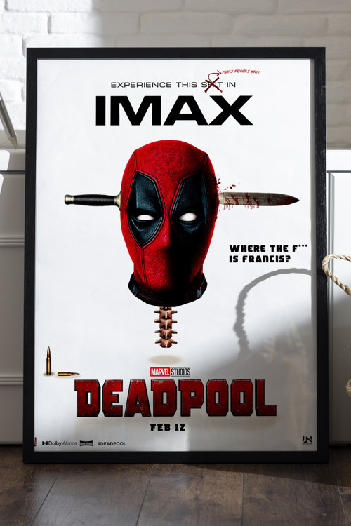 Deadpool Siyah Ahşap Çerçeveli Poster, Dekoratif Film Duvar Tablosu