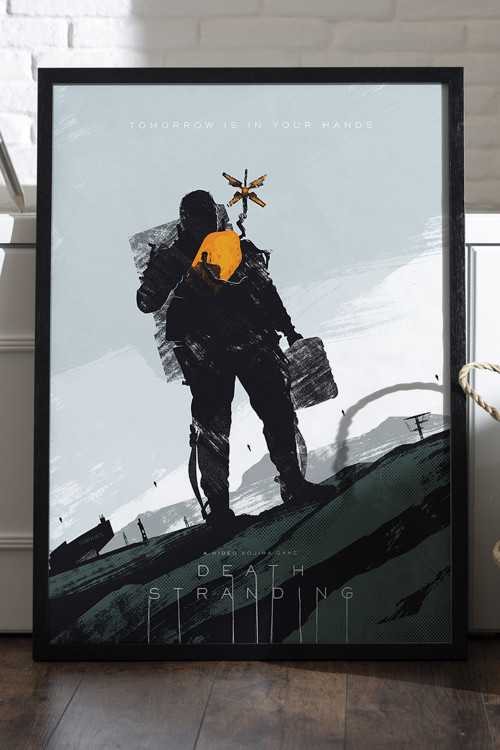 Death Stranding Siyah Ahşap Çerçeveli Poster, Dekoratif Oyun Duvar Tablosu