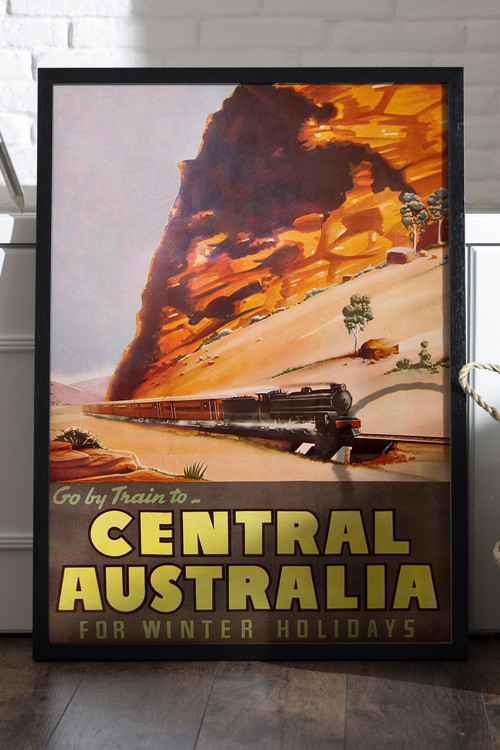 Australia Siyah Ahşap Çerçeveli Poster, Dekoratif Seyahat Duvar Tablosu