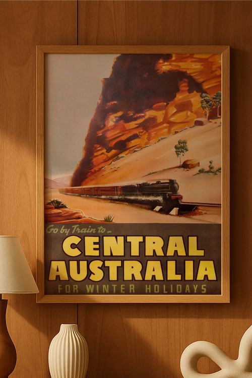 Australia Doğal Ahşap Çerçeveli Poster, Dekoratif Seyahat Duvar Tablosu