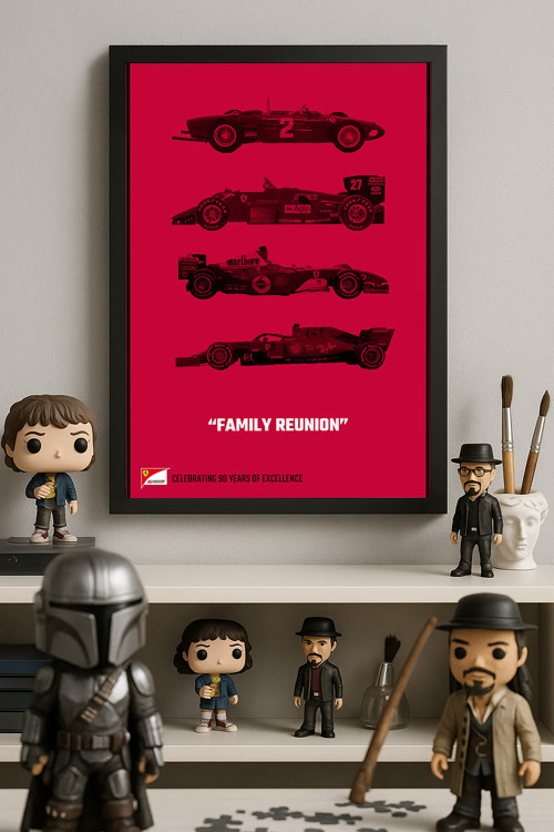 Formula 1 Siyah Ahşap Çerçeveli Poster, Dekoratif Araba Duvar Tablosu