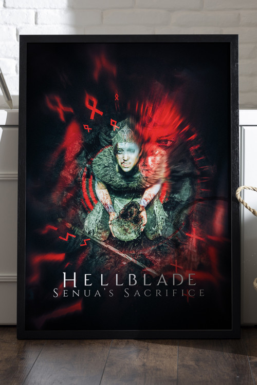 Hellblade Siyah Ahşap Çerçeveli Poster, Dekoratif Oyun Duvar Tablosu