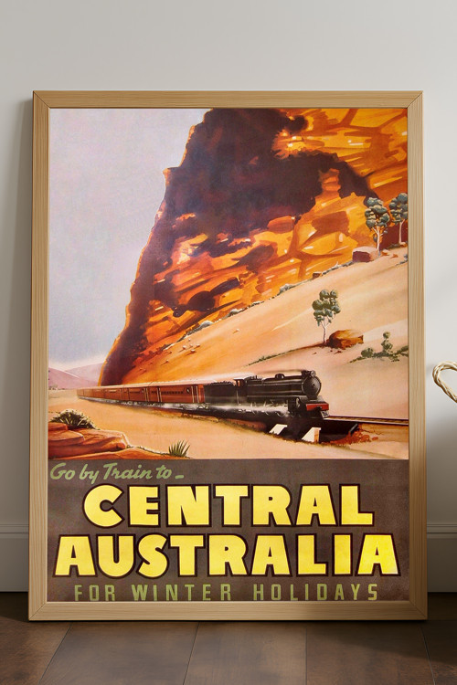 Australia Doğal Ahşap Çerçeveli Poster, Dekoratif Seyahat Duvar Tablosu
