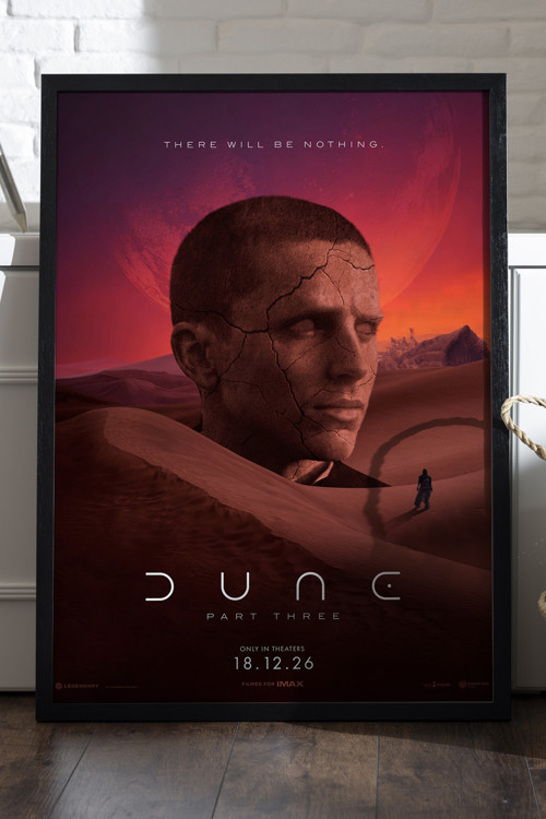 Dune Siyah Ahşap Çerçeveli Poster, Dekoratif Film Duvar Tablosu