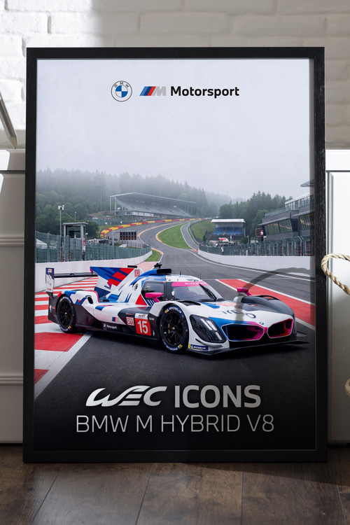 Bmw M Hybrid Siyah Ahşap Çerçeveli Poster, Dekoratif Araba Duvar Tablosu