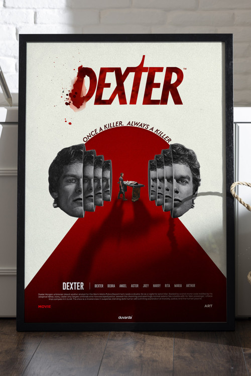 Dexter Siyah Ahşap Çerçeveli Poster, Dizi Duvar Tablosu