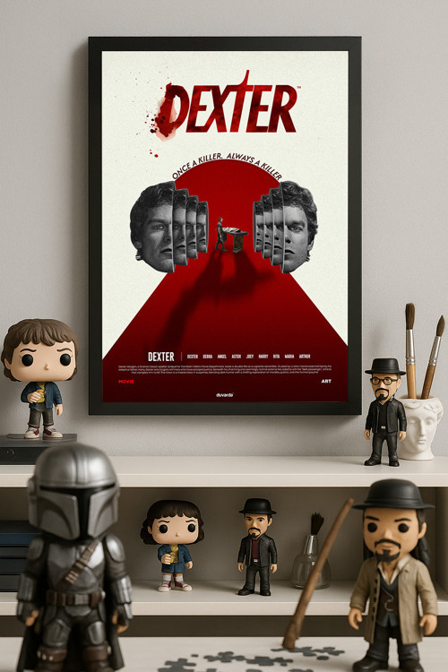 Dexter Siyah Ahşap Çerçeveli Poster, Dizi Duvar Tablosu