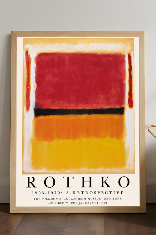Rothko Doğal Ahşap Çerçeveli Poster, Dekoratif Sanatsal Duvar Tablosu