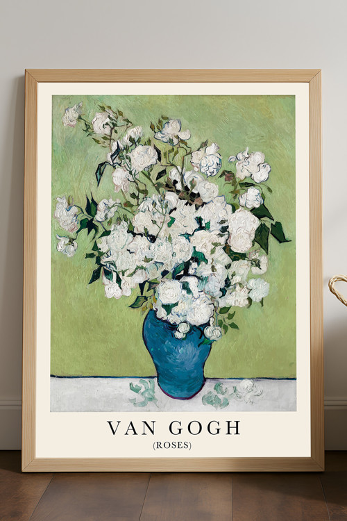 Van Gogh Doğal Ahşap Çerçeveli Poster, Dekoratif Sanatsal Duvar Tablosu