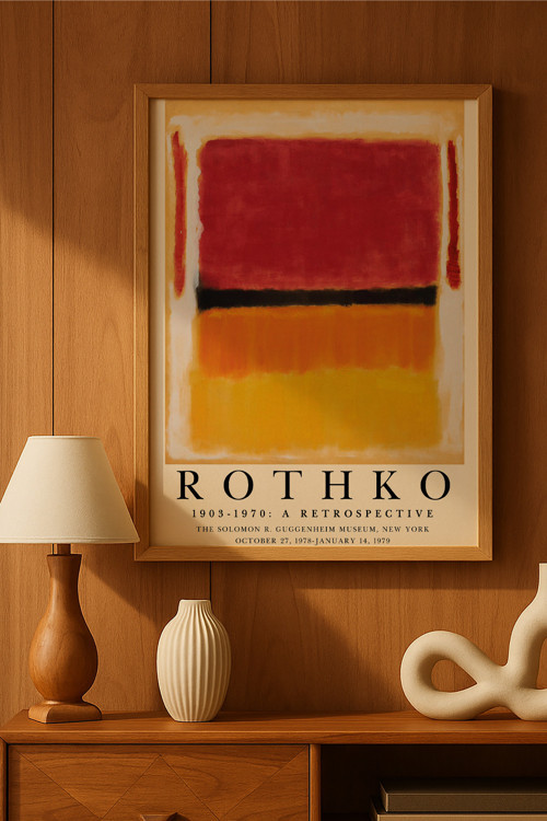 Rothko Doğal Ahşap Çerçeveli Poster, Dekoratif Sanatsal Duvar Tablosu