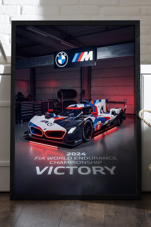 Bmw M Hybrid Siyah Ahşap Çerçeveli Poster, Dekoratif Araba Duvar Tablosu