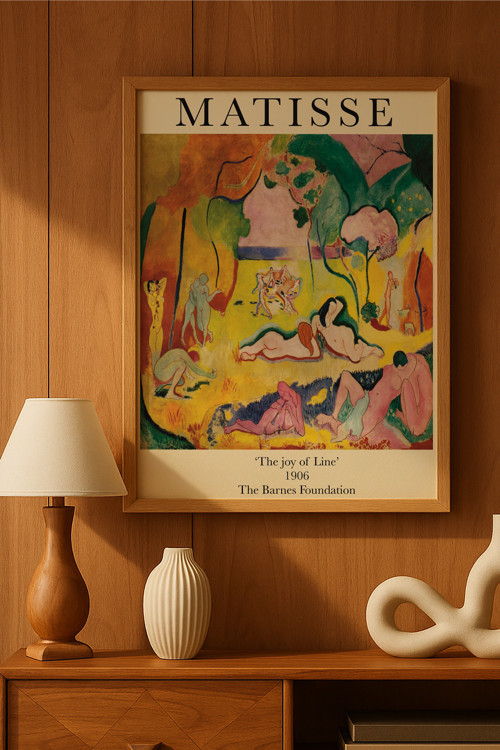 Henri Matisse Doğal Ahşap Çerçeveli Poster, Dekoratif Sanatsal Duvar Tablosu