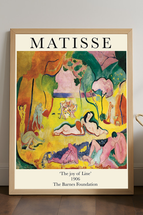 Henri Matisse Doğal Ahşap Çerçeveli Poster, Dekoratif Sanatsal Duvar Tablosu