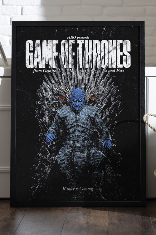 Game Of Thrones Siyah Ahşap Çerçeveli Poster, Dekoratif Dizi Duvar Tablosu