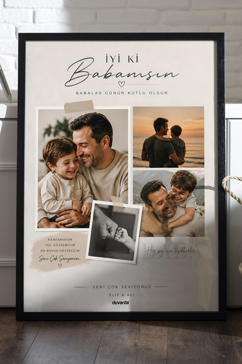 Kişiye Özel Babalar Günü Çerçeveli Tablo, Babalar Günü Hediye Poster, Hediyelik