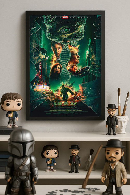 Hulk Siyah Ahşap Çerçeveli Poster, Dekoratif Film Duvar Tablosu
