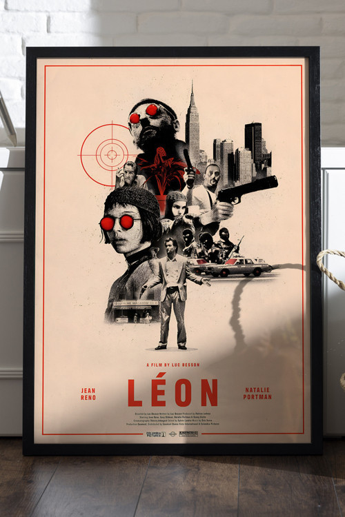 Leon Siyah Ahşap Çerçeveli Poster, Film Duvar Tablosu