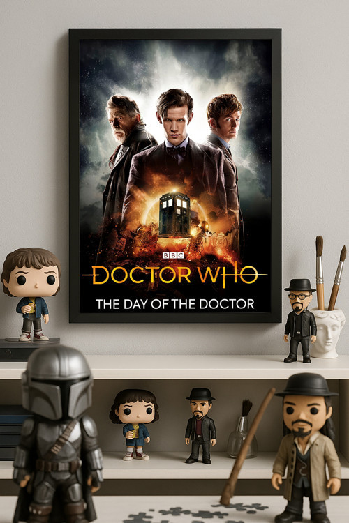 Doctor Who Siyah Ahşap Çerçeveli Poster, Dekoratif Dizi Duvar Tablosu