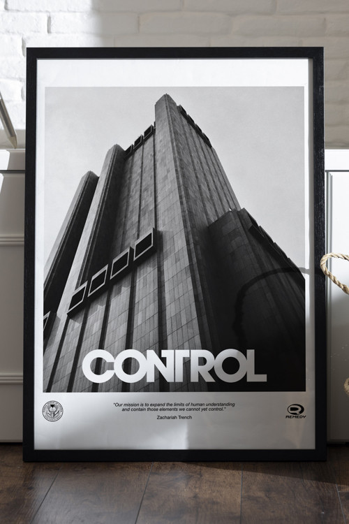 Control Siyah Ahşap Çerçeveli Poster, Dekoratif Oyun Duvar Tablosu