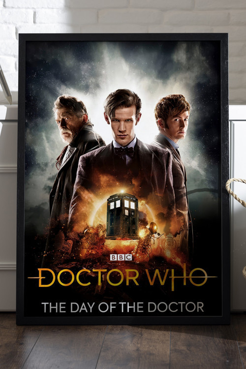 Doctor Who Siyah Ahşap Çerçeveli Poster, Dekoratif Dizi Duvar Tablosu