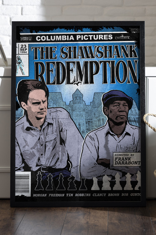 Esaretin Bedeli Siyah Ahşap Çerçeveli Poster, Dekoratif Film Duvar Tablosu
