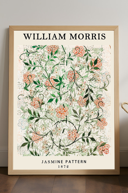 William Morris Doğal Ahşap Çerçeveli Poster, Dekoratif Sanatsal Duvar Tablosu