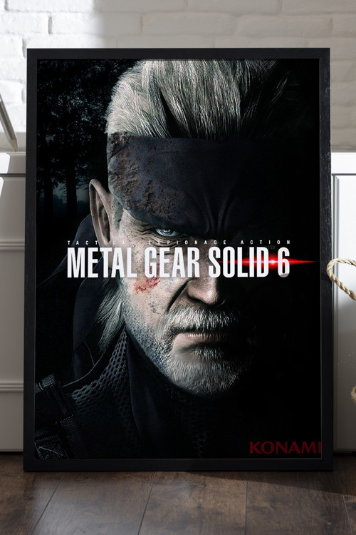 Metal Gear Solid Siyah Ahşap Çerçeveli Poster, Dekoratif Oyun Duvar Tablosu