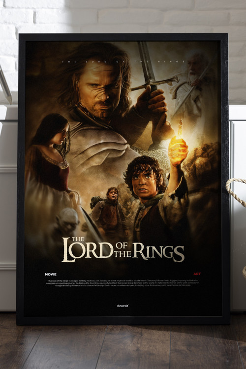 Lord Of The Rings Siyah Ahşap Çerçeveli Poster, Film Duvar Tablosu