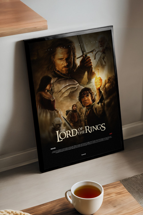 Lord Of The Rings Siyah Ahşap Çerçeveli Poster, Film Duvar Tablosu