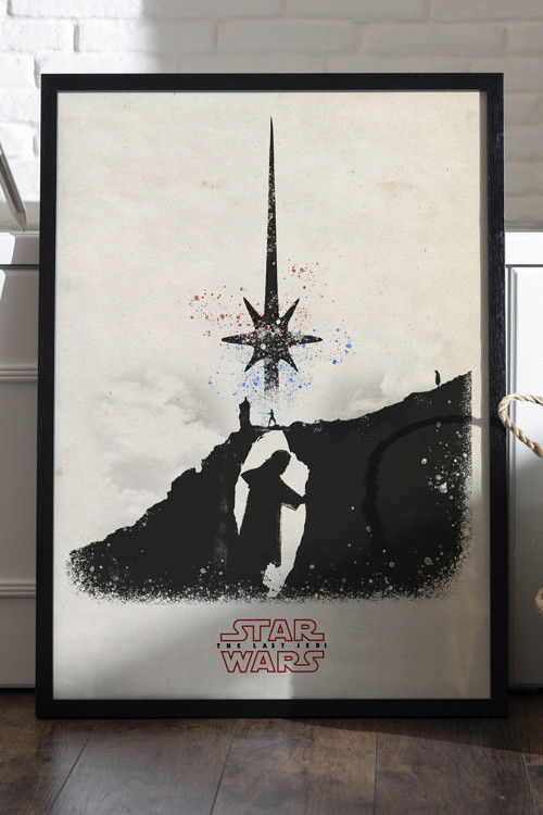 Star Wars Siyah Ahşap Çerçeveli Poster, Film Duvar Tablosu