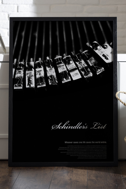 Schindler'S List Siyah Ahşap Çerçeveli Poster, Film Duvar Tablosu