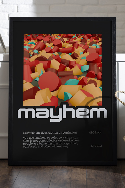 Mayhem Siyah Ahşap Çerçeveli Poster, Dekoratif Hediyelik Duvar Tablosu