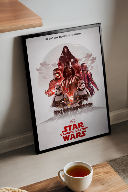 Star Wars Siyah Ahşap Çerçeveli Poster, Film Duvar Tablosu