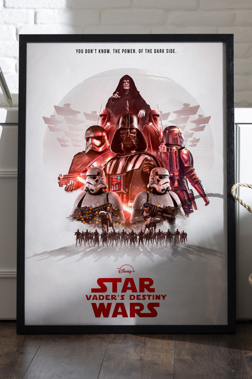 Star Wars Siyah Ahşap Çerçeveli Poster, Film Duvar Tablosu