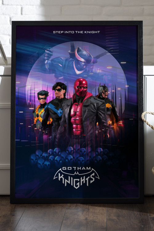 Gotham Knights Siyah Ahşap Çerçeveli Poster, Dekoratif Oyun Duvar Tablosu