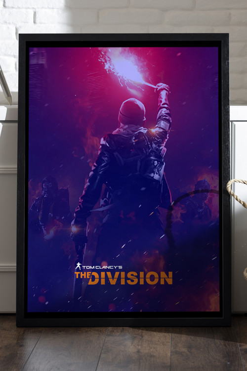 Tom Clancy'S Division Siyah Ahşap Çerçeveli Poster, Dekoratif Oyun Duvar Tablosu