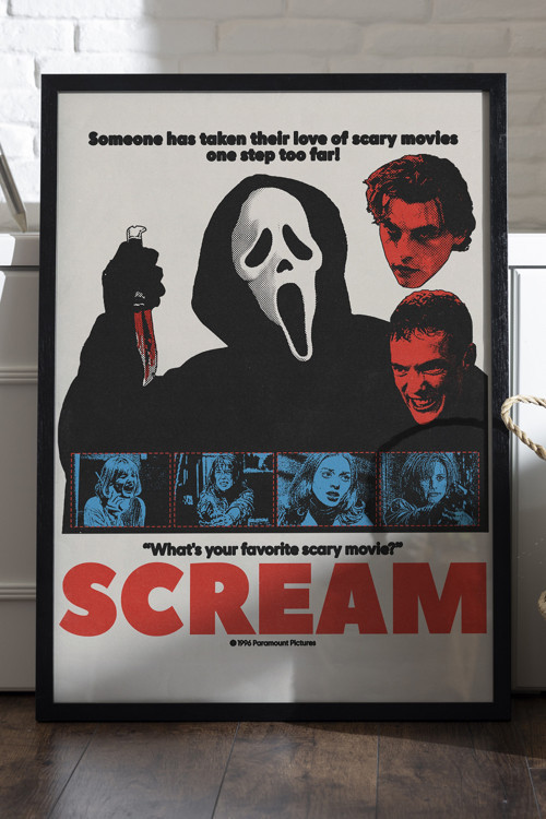 Scream Siyah Ahşap Çerçeveli Poster, Film Duvar Tablosu
