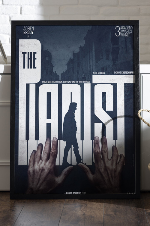 Piyanist Siyah Ahşap Çerçeveli Poster, Dekoratif Film Duvar Tablosu