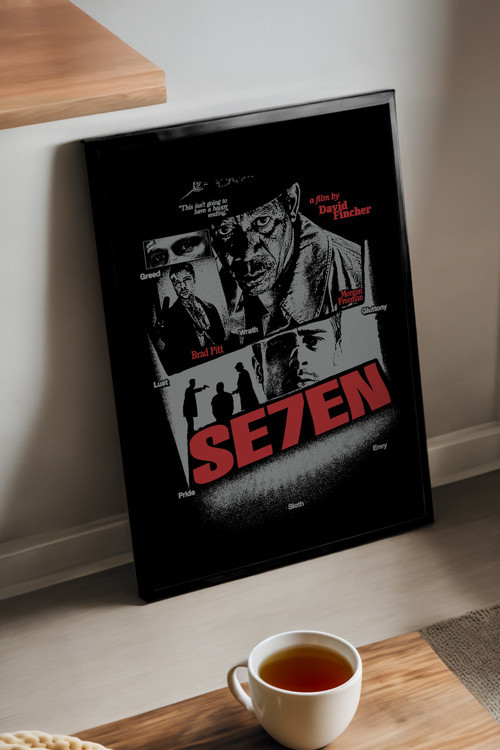 Seven Siyah Ahşap Çerçeveli Poster, Film Duvar Tablosu