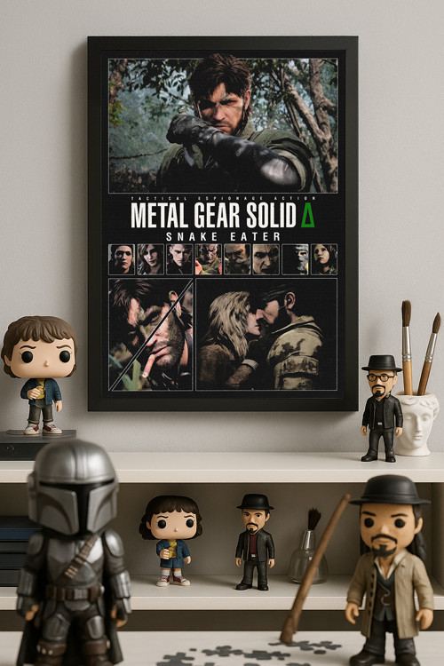 Metal Gear Solid 6 Siyah Ahşap Çerçeveli Poster, Dekoratif Oyun Duvar Tablosu