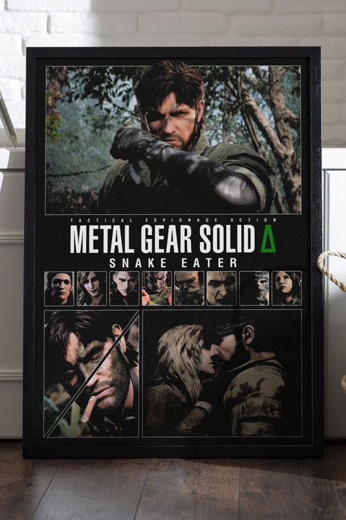 Metal Gear Solid 6 Siyah Ahşap Çerçeveli Poster, Dekoratif Oyun Duvar Tablosu