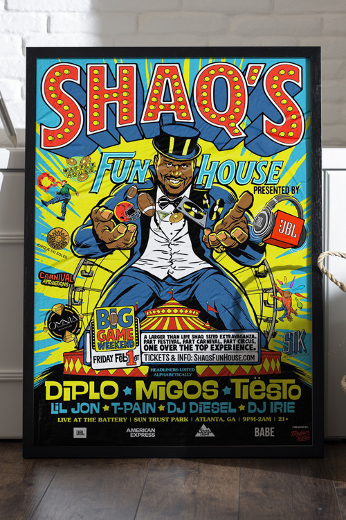 Shaq'S Fun House Siyah Ahşap Çerçeveli Poster, Dekoratif Film Duvar Tablosu