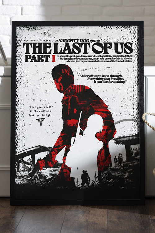 The Last Of Us Part I Siyah Ahşap Çerçeveli Poster, Dekoratif Oyun Duvar Tablosu