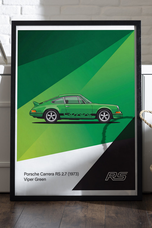 Rs Siyah Ahşap Çerçeveli Poster, Dekoratif Araba Duvar Tablosu